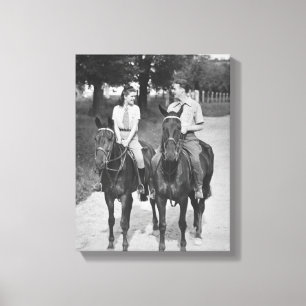 Couple Riding Horses Canvas Print