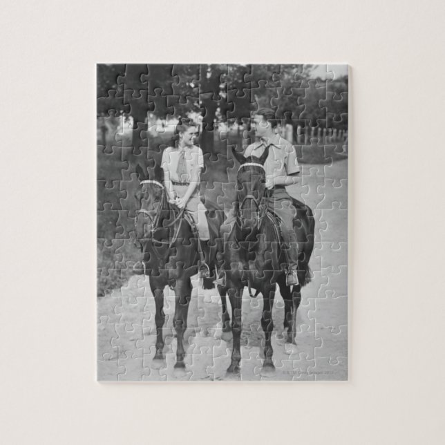Couple Riding Horses Jigsaw Puzzle (Vertical)