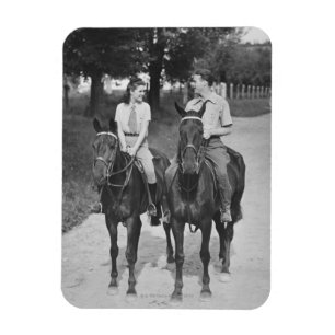 Couple Riding Horses Magnet