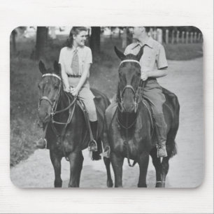 Couple Riding Horses Mouse Pad