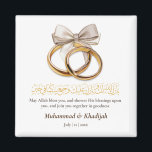 Couple Ring Dua for Newlywed Muslim Wedding Nikah  Magnet<br><div class="desc">Couple Ring Dua for Newlywed Muslim Wedding Nikah We create this design with drawing of wedding rings and a dua for newlywed "بَارَكَ اللّٰهُ لَكَ، وَبَارَكَ عَلَيْكَ، وَجَمَعَ بَيْنَكُمَا فِي خَيْرٍ" with meaning May Allah bless you, and shower His blessings upon you, and join you together in goodness This design...</div>