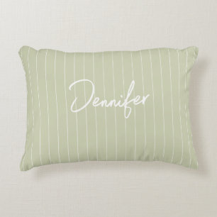 Couple Sage Green Customized Handwritting Name Decorative Cushion
