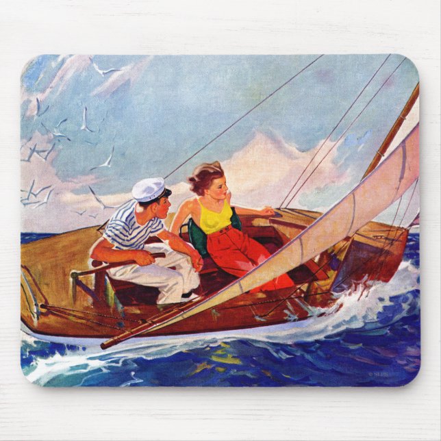 Couple Sailing by R.J. Cavaliere Mouse Pad (Front)
