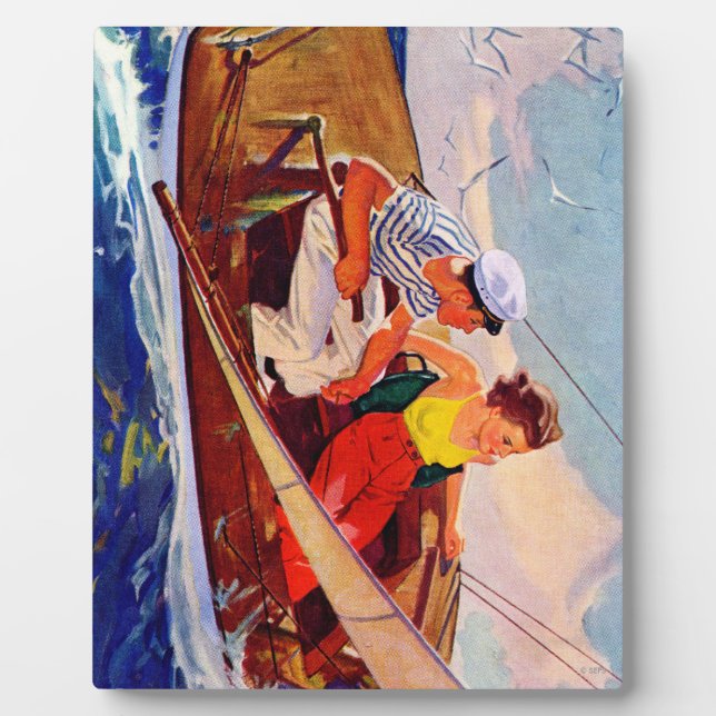Couple Sailing by R.J. Cavaliere Plaque (Front)