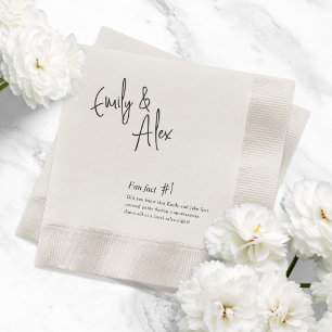 Couple Script Fun Facts Wedding Napkins