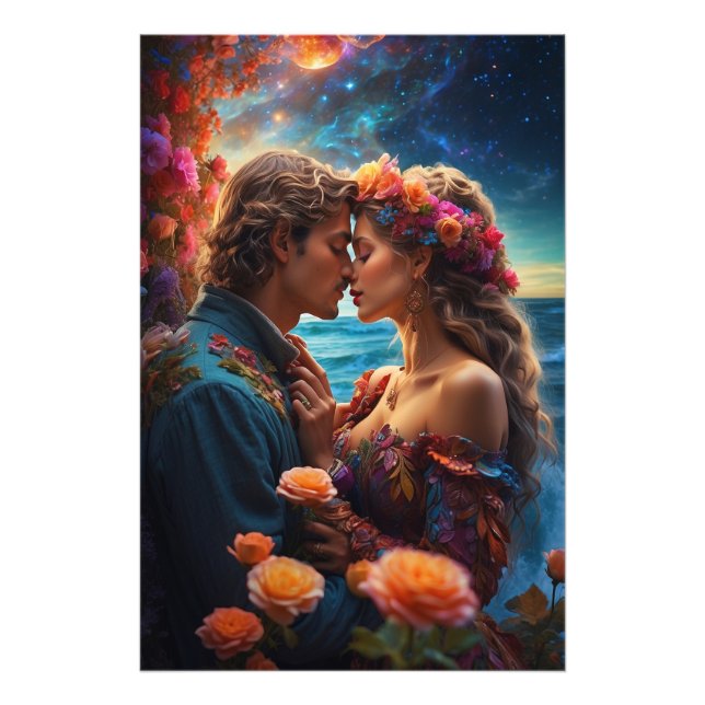 *~* Couple Sea Fantasy Romantic AP51 Sunset Photo Print (Front)