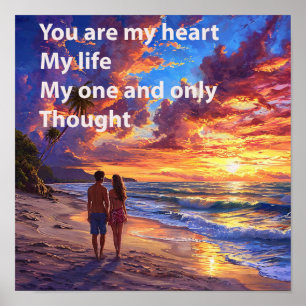🌅 Couple Sea Love Romantic Valentine Inspirationa Poster
