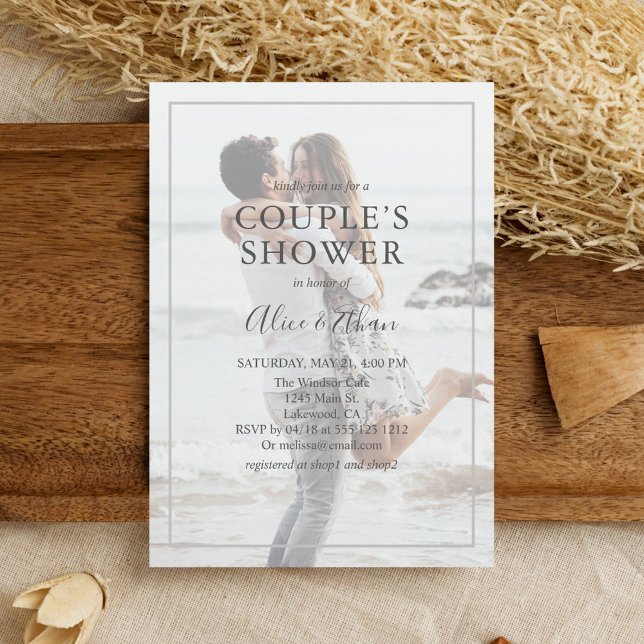 Couple Shower Minimalist Photo Invitation (Creator Uploaded)