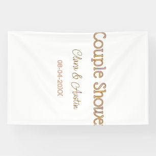 couple shower name date brown pink pastel wedding banner