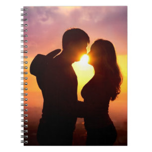 Couple Silhouette At Sunset Spiral Notebook