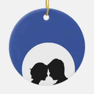 Couple Silhouette Ceramic Tree Decoration