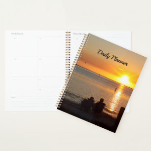 Couple Sitting On Florida Beach Daily Planner