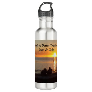 Couple Sitting On Florida Beach Water Bottle