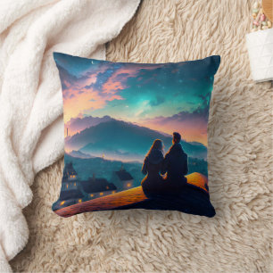 Couple Sitting On The Roof Cushion