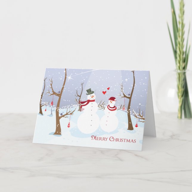 Couple Snowman Christmas Card (Front)