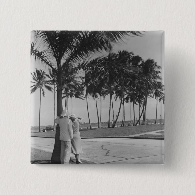 Couple Standing Under Tree 15 Cm Square Badge (Front)