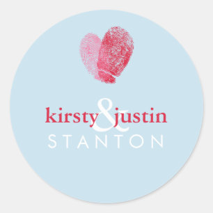 COUPLE STICKER SEAL cute wedding fingerprint heart