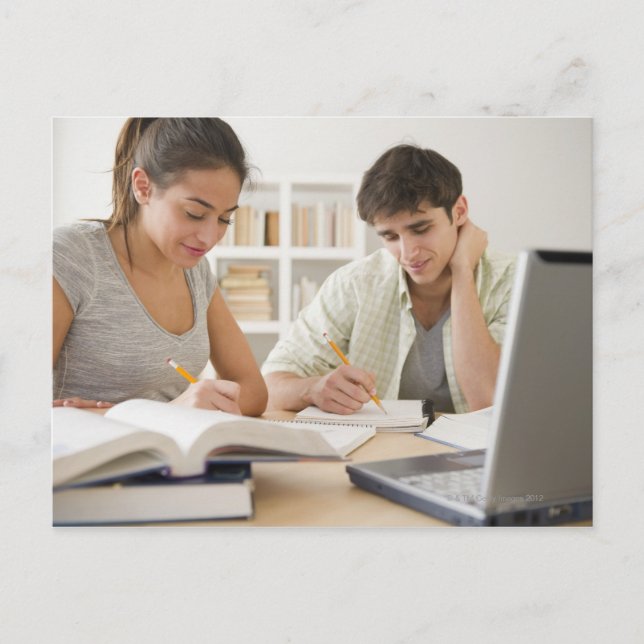 Couple studying together postcard (Front)