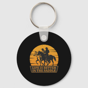 Couple Sunset Life Is Better In The Saddle Horseck Key Ring