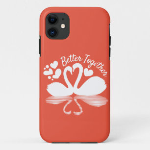 Couple Swan Silhouette Reflection in the Water Case-Mate iPhone Case