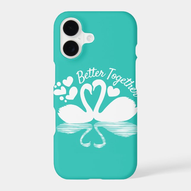 Couple Swan Silhouette Reflection in the Water iPhone Case (Back)