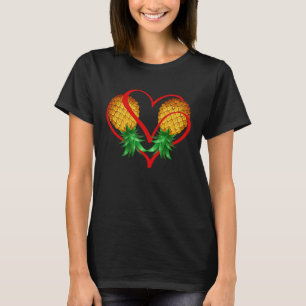 Couple Swinger Upside Down Pineapple with Red Hear T-Shirt