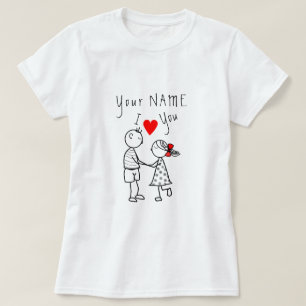Couple T-Shirt Custom Name with Text - I Love You