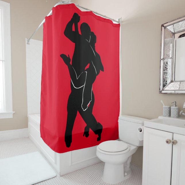 Couple Tango Dancer Shower Curtain - Choose Colour (In Situ)