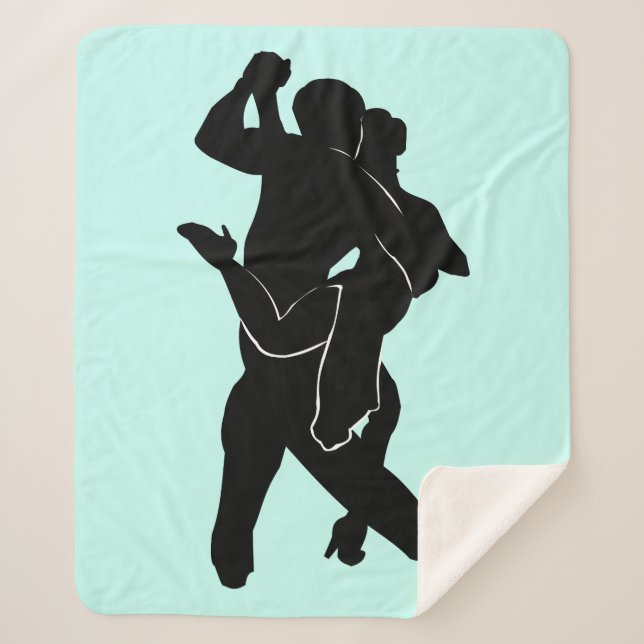 Couple Tango Dancers Sherpa Blanket - Customisable (Front)