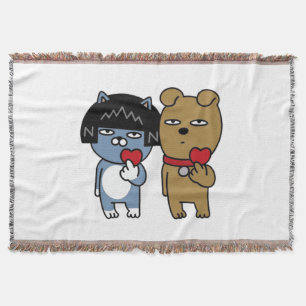 Couple Tee - Frodo & Neo Throw Blanket