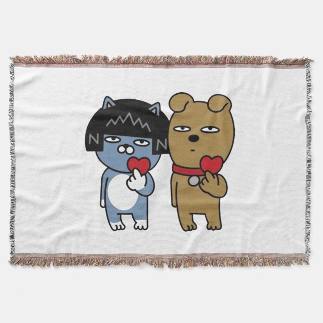 Couple Tee - Frodo & Neo Throw Blanket (Front)