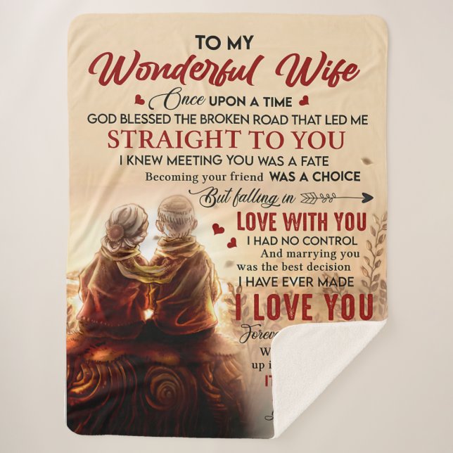 Couple To Wonderful Wife Once Upon A Time Husband  Sherpa Blanket (Front)