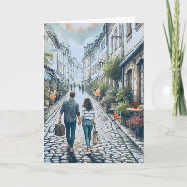 Couple Travelling Europe Card (Front)