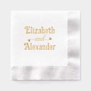 Couple Two Name with Fancy Heart“and” #1LG Foil Napkins