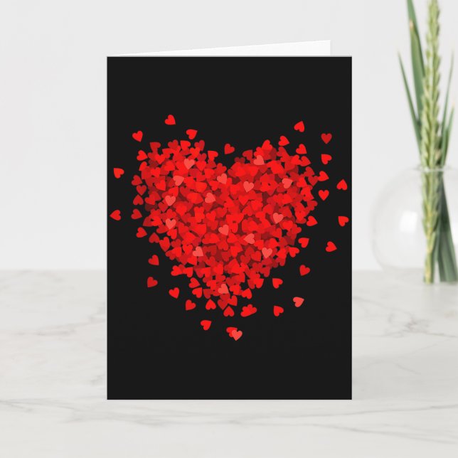 Couple Valentine Red Love Heart  Card (Front)