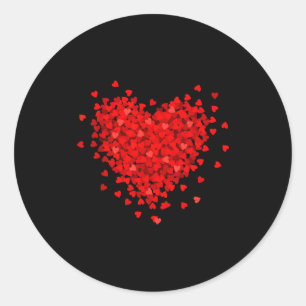 Couple Valentine Red Love Heart  Classic Round Sticker