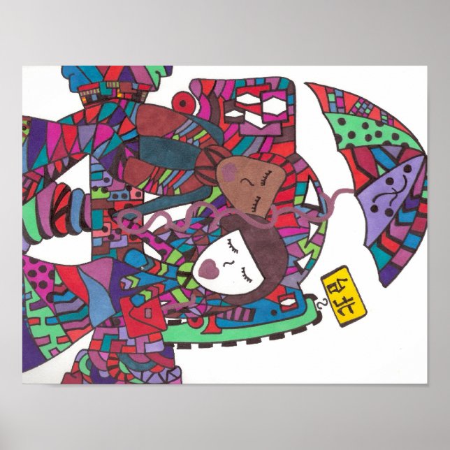 couple waiting for bus on poster (Front)