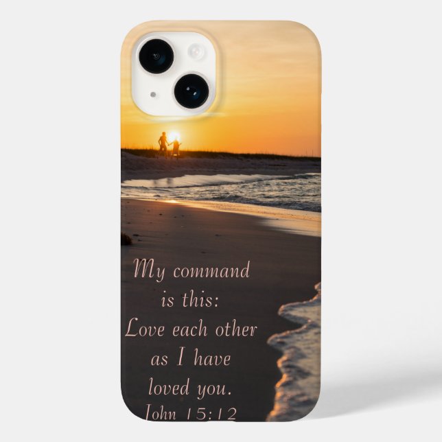 Couple Walking Beach At Sunrise John 15 12 Case-Mate iPhone Case (Back)