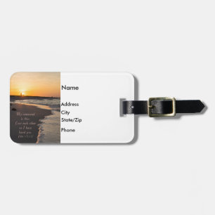 Couple Walking Beach At Sunrise John 15 12 Luggage Tag