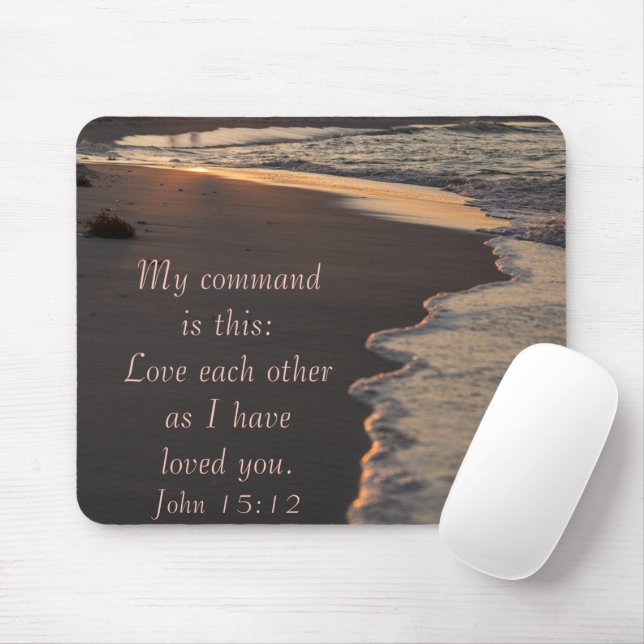 Couple Walking Beach At Sunrise John 15 12 Mouse Pad (With Mouse)