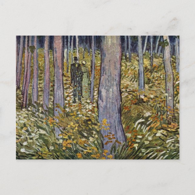 Couple Walking In The Forest By Vincent Van Gogh Postcard (Front)