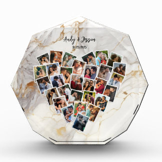 Couple Wedding Anniversary Heart Photo Collage  Block
