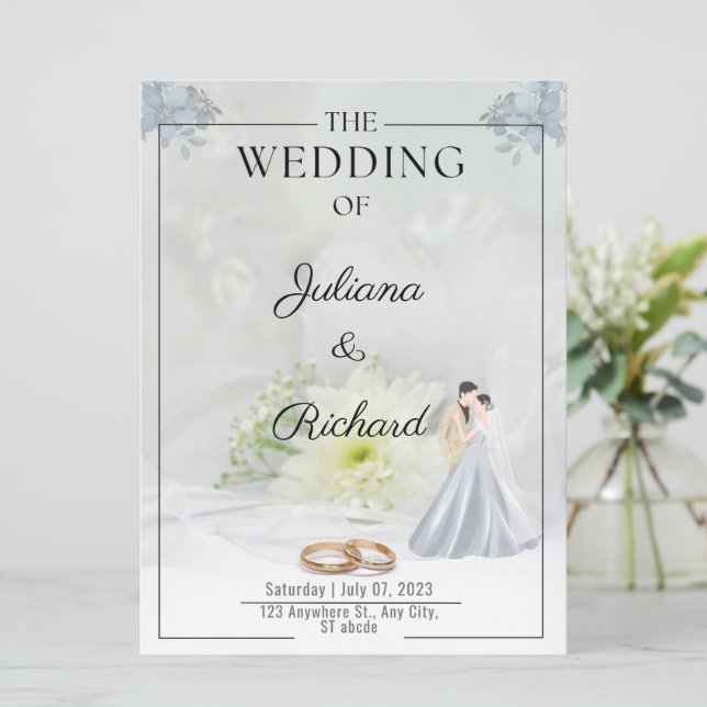 Couple wedding Flat Card (Standing Front)
