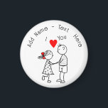 Couple Wedding Magnet and Custom Name - I Love You<br><div class="desc">Personalised - I Love You Text Magnets with Custom Name / Text and Cute Romantic Couple Love Magnet Gift - Add Your Name with Customisation tool - or Choose fonts / size / colour ! MIGNED Painting Design</div>