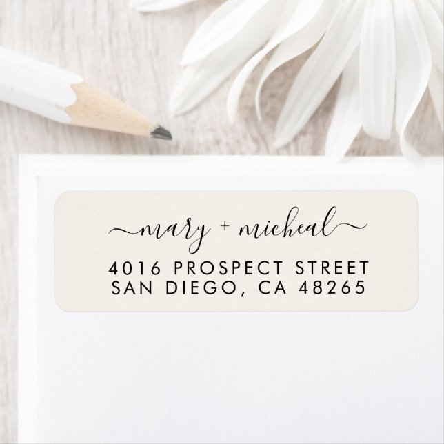 Couple Wedding Monogram Minimalist Return Address (Insitu)