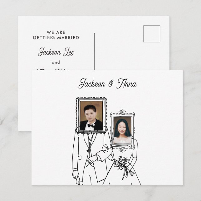 Couple wedding photo unique postcard (Front/Back)