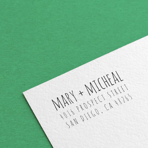 Couple Wedding Return Address Elegant Minimalist Self-inking Stamp