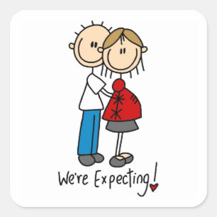 Couple We're Expecting T-shirts and Gifts Square Sticker