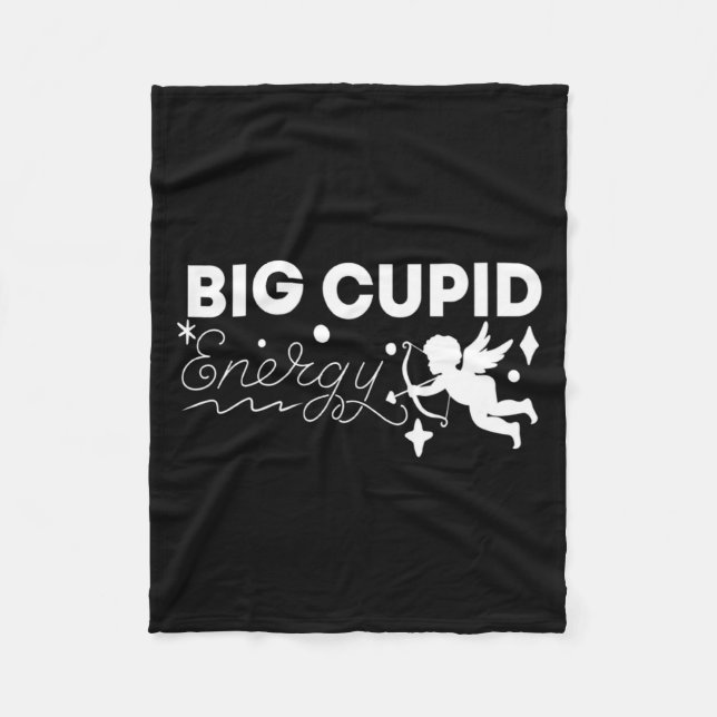 Couple Wife Husband Big Cud Energy Valentines Da  Fleece Blanket (Front)