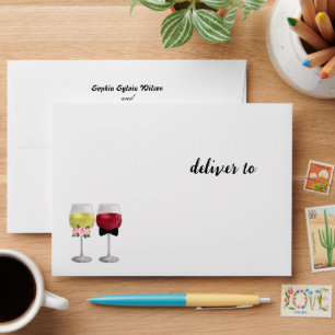 Couple Wine Wedding Vintage Boho Envelope